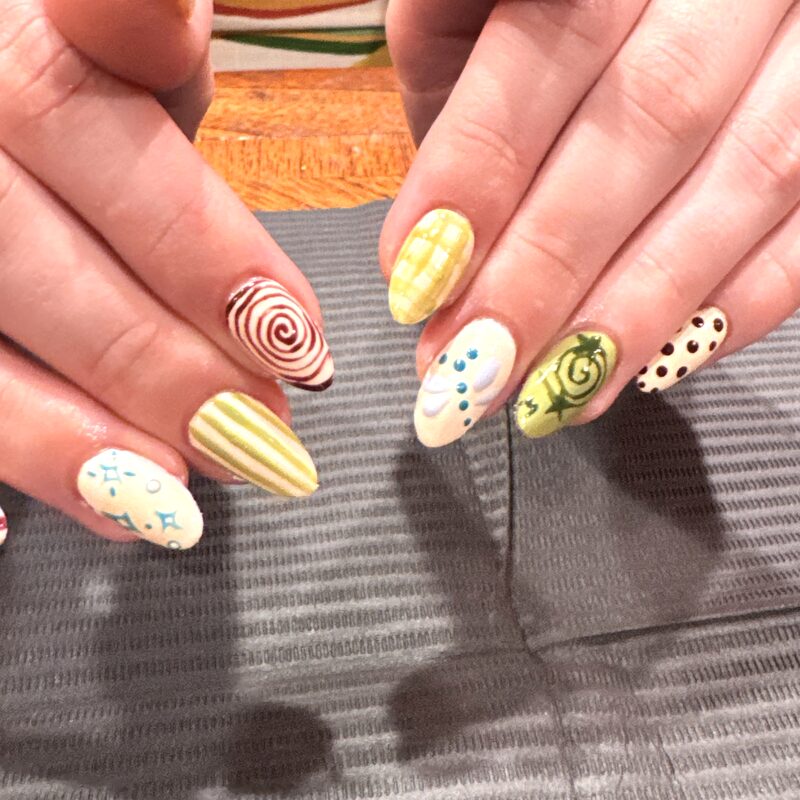 Mixed pattern funky nails