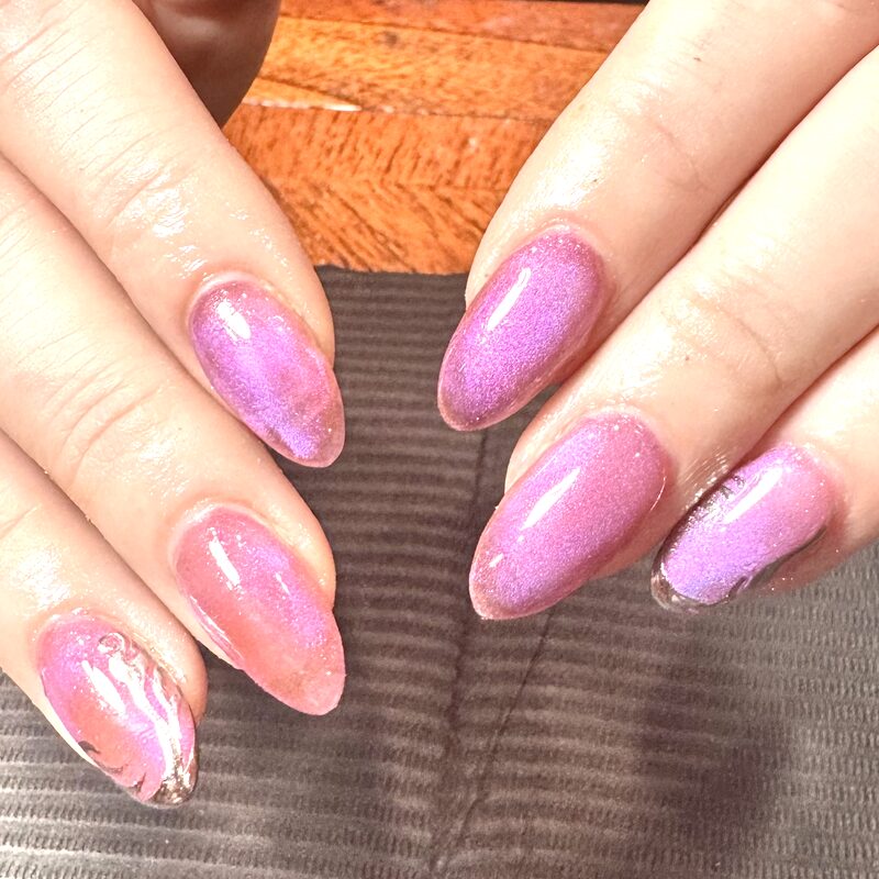Purple shimmer nails