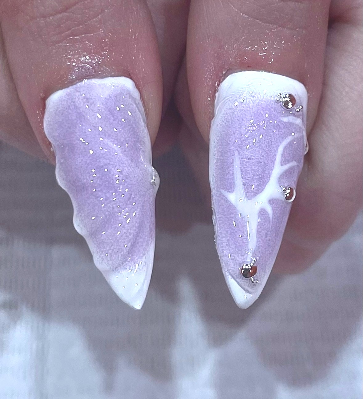 Lavender velvet nails