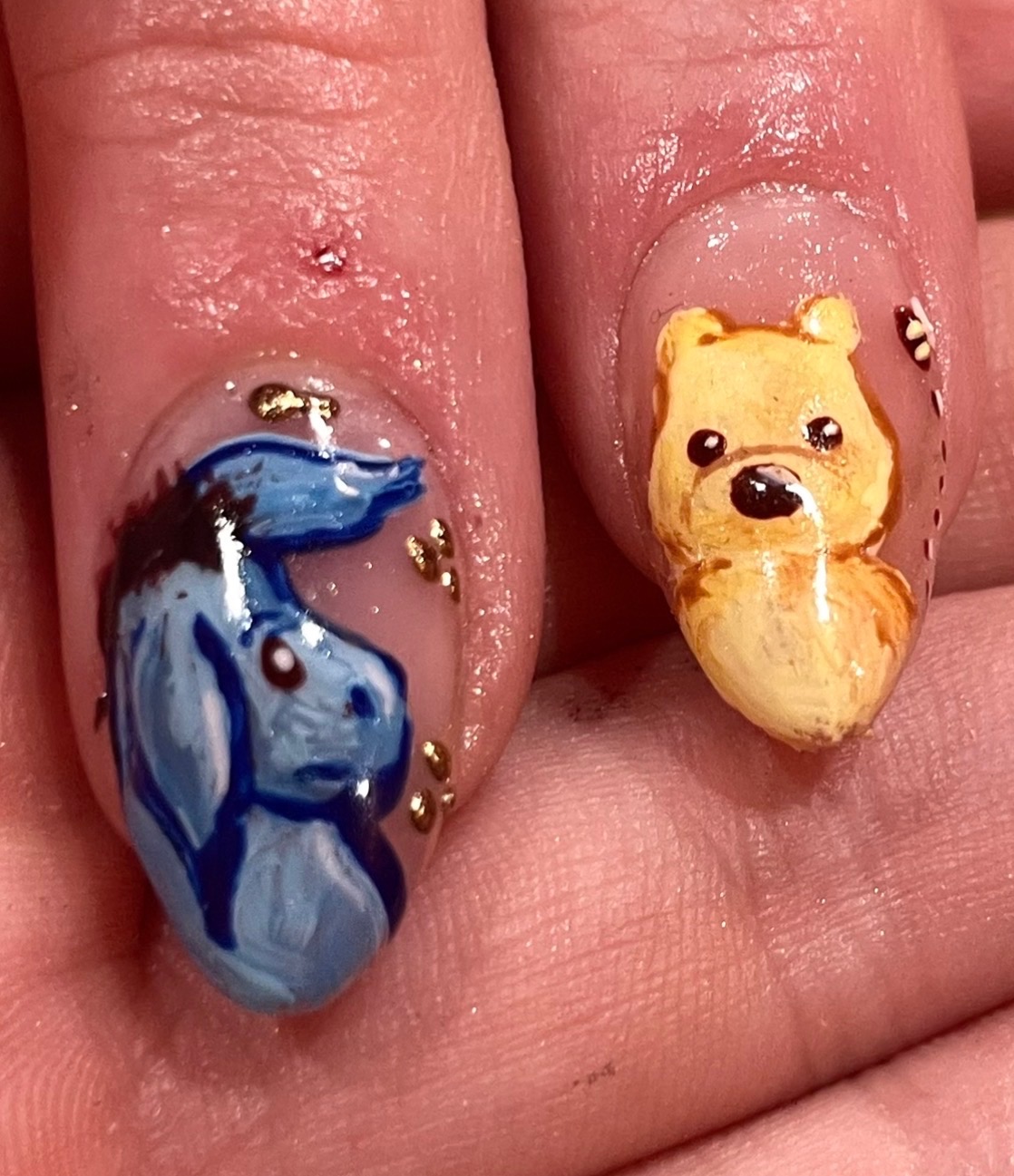 Winnie and Eeyore nails